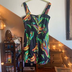 farm rio preta banana linen mini dress size M